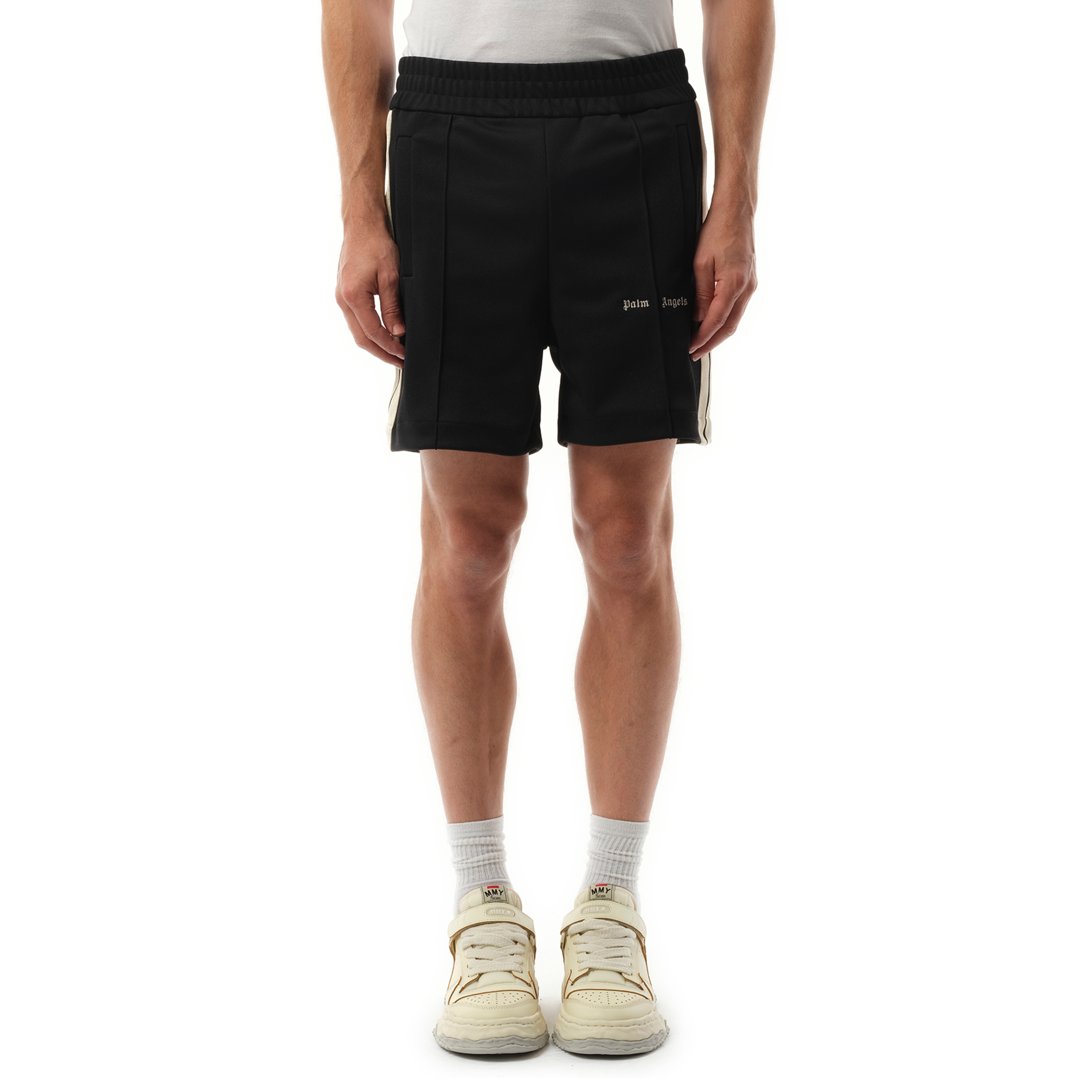 Logo Track Shorts in Black/Off White