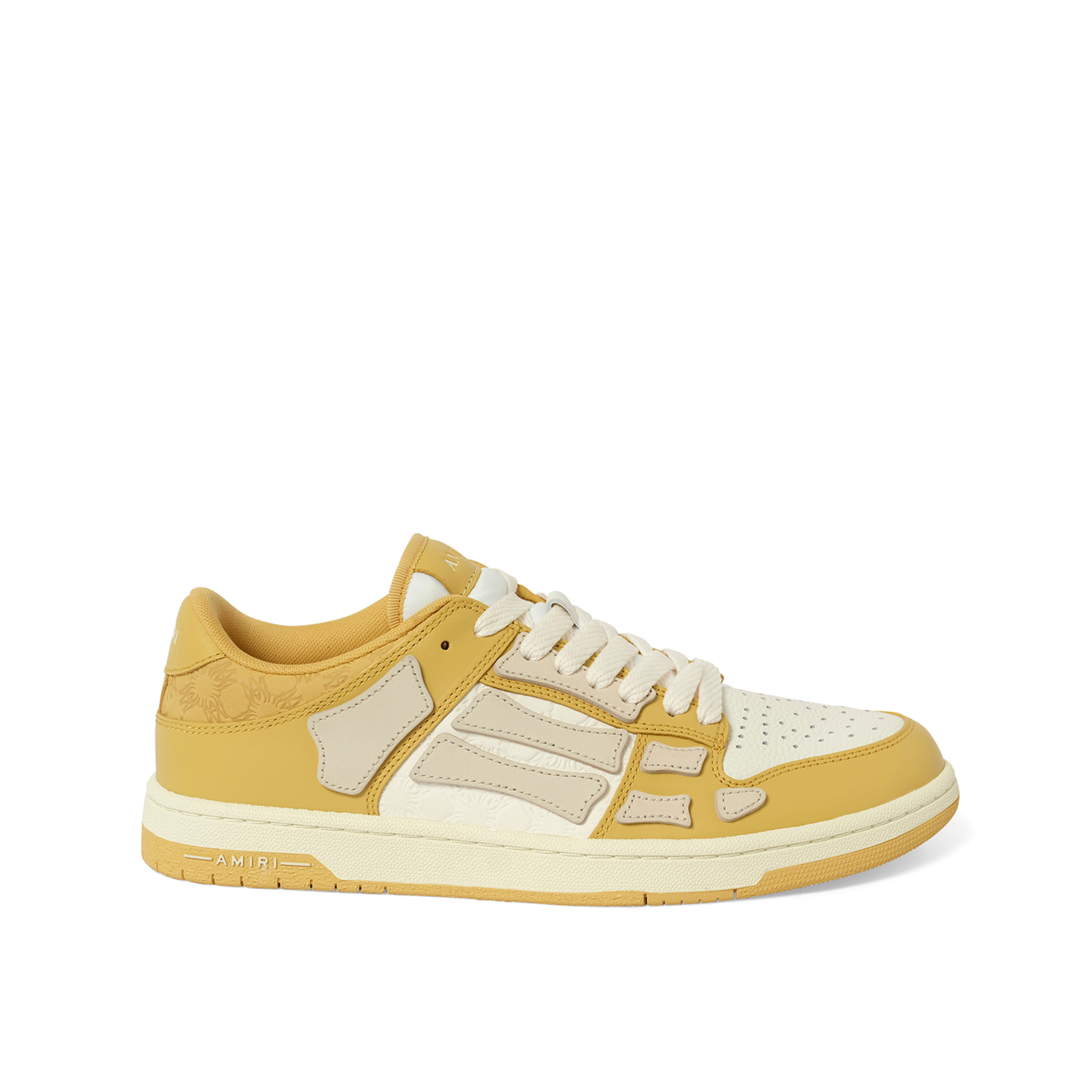 Debossed MA Quad Skeleton Sneaker in Champagne