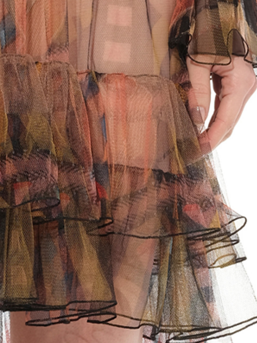 Short Dress in Sheer Multicolour