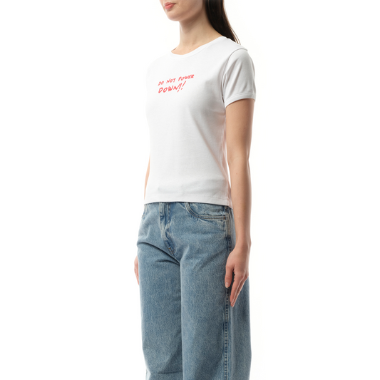 Power Down Slim Fit T-Shirt in White/Red