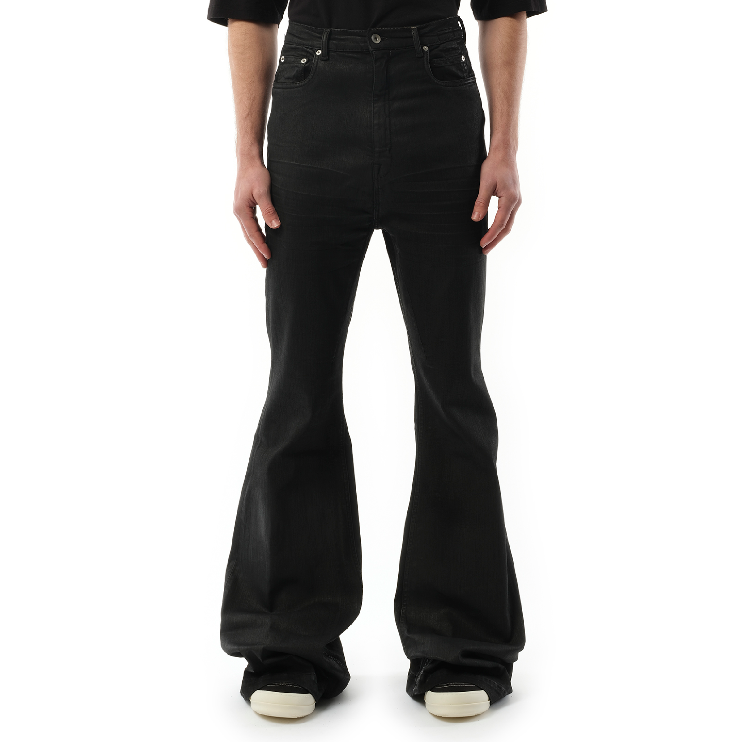 Bolan Bootcut Denim Pants in Black Wax