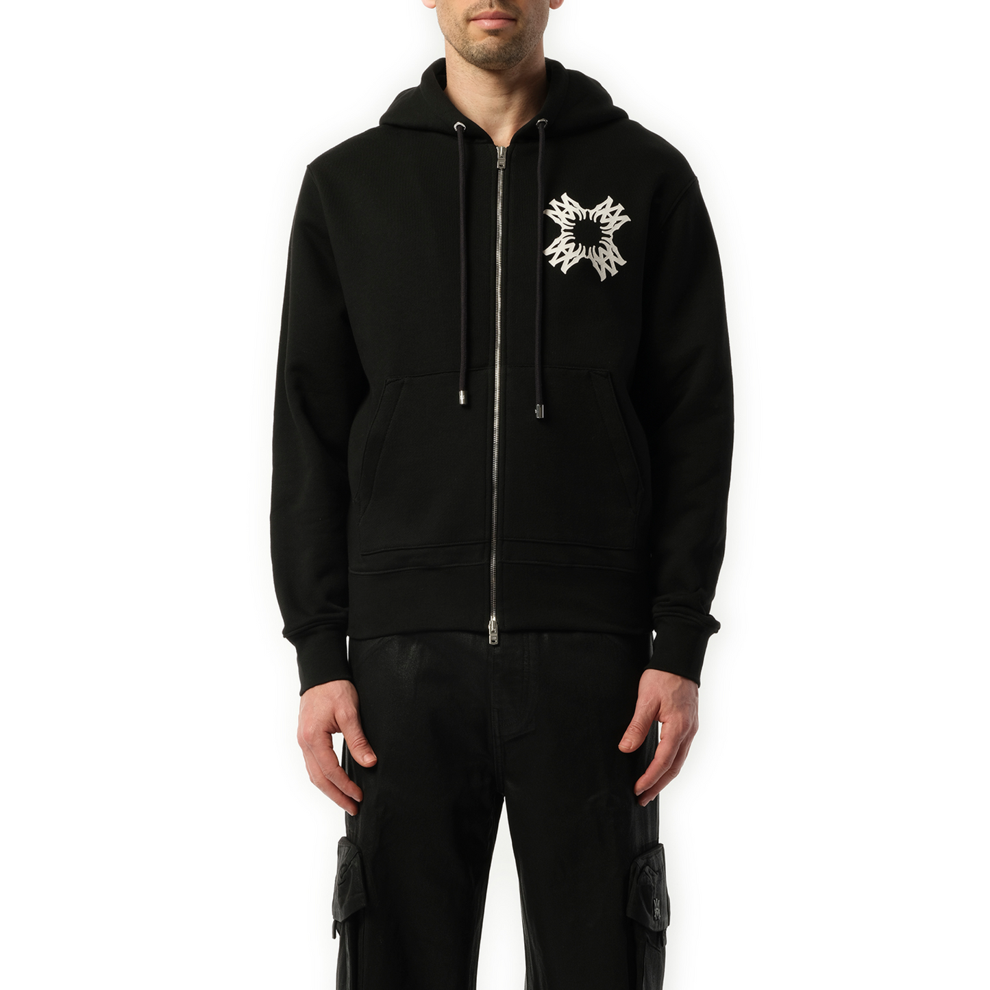 MA Quad Zip Up Hoodie in Black