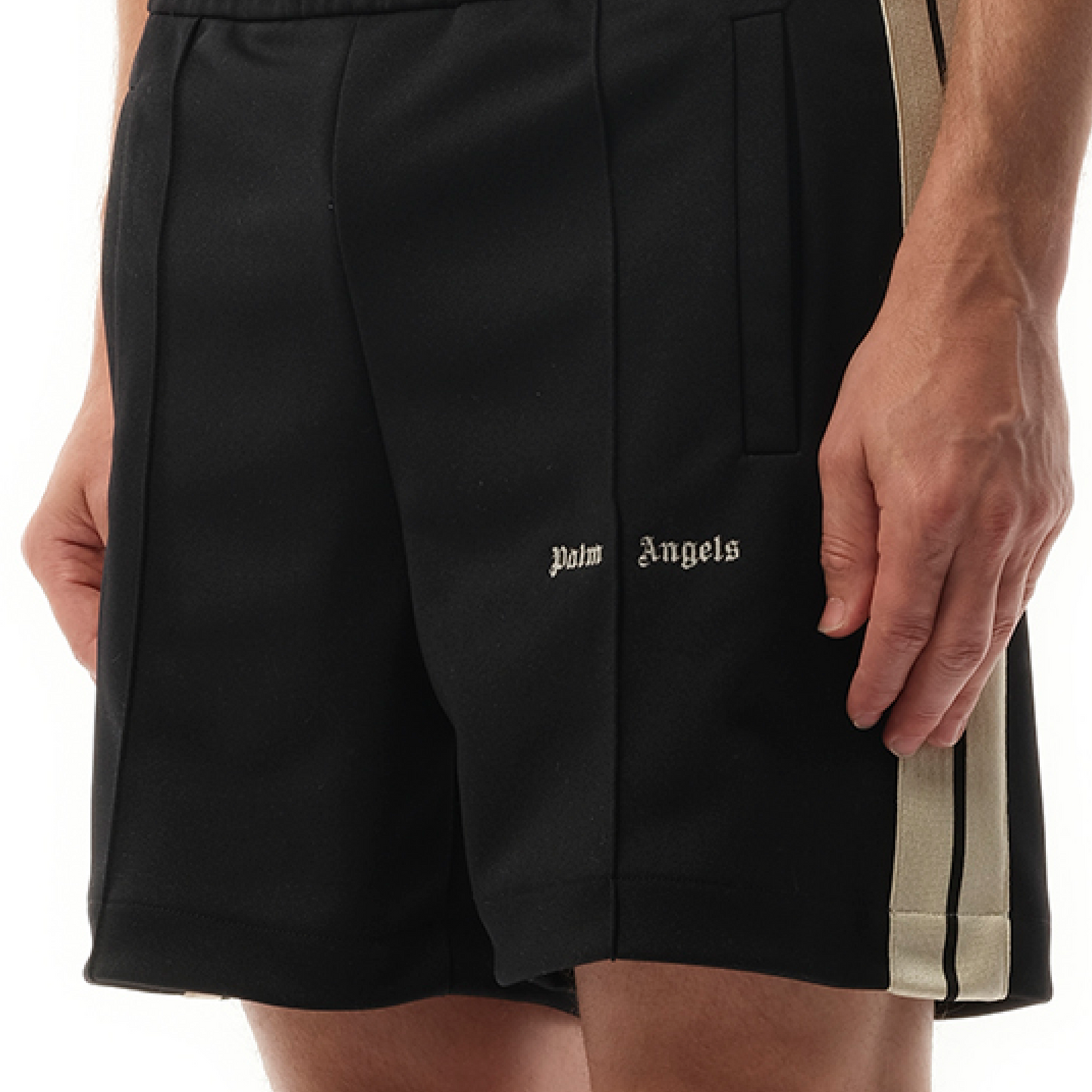 Logo Track Shorts in Black/Off White