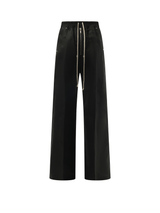 Rick Owens Linen Wide Bela Pants in Black