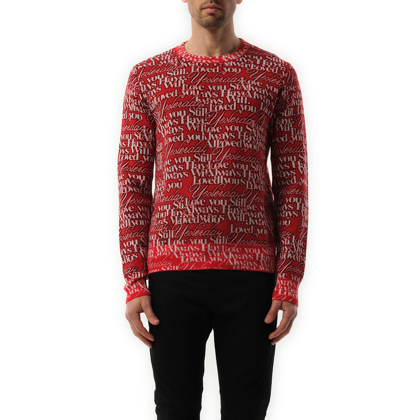 Long Sleeve Crewneck in Red