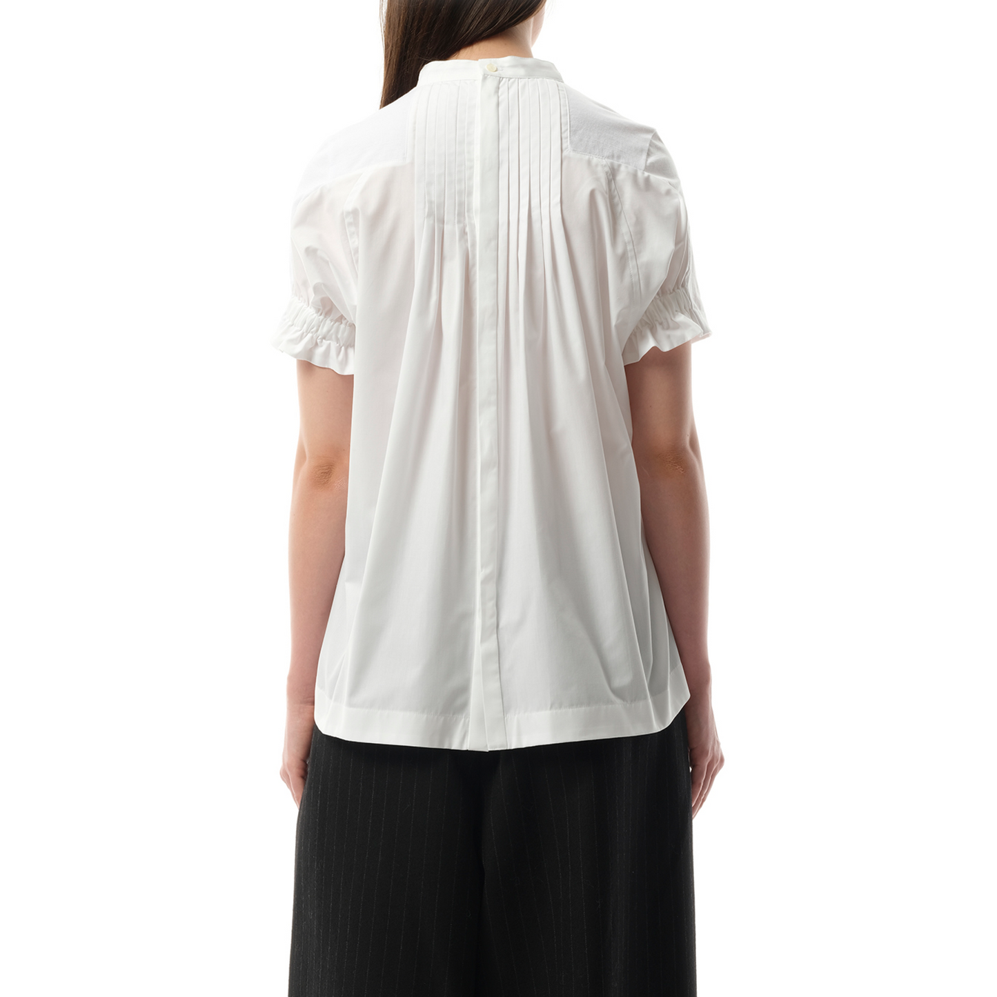 Cotton Poplin x Cotton Jersey T-Shirt in White/Off White