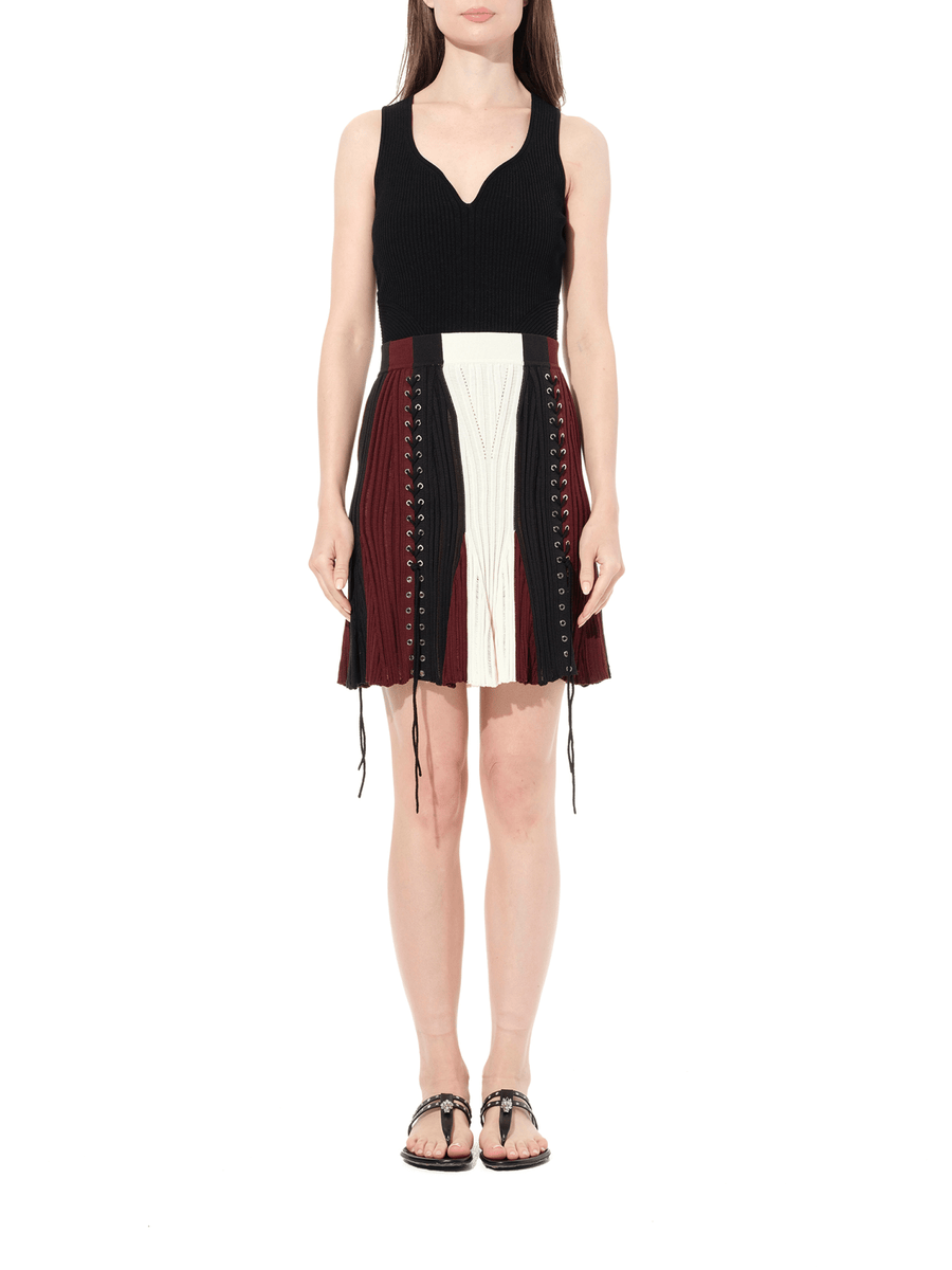 Laddered Mini Skirt in Black