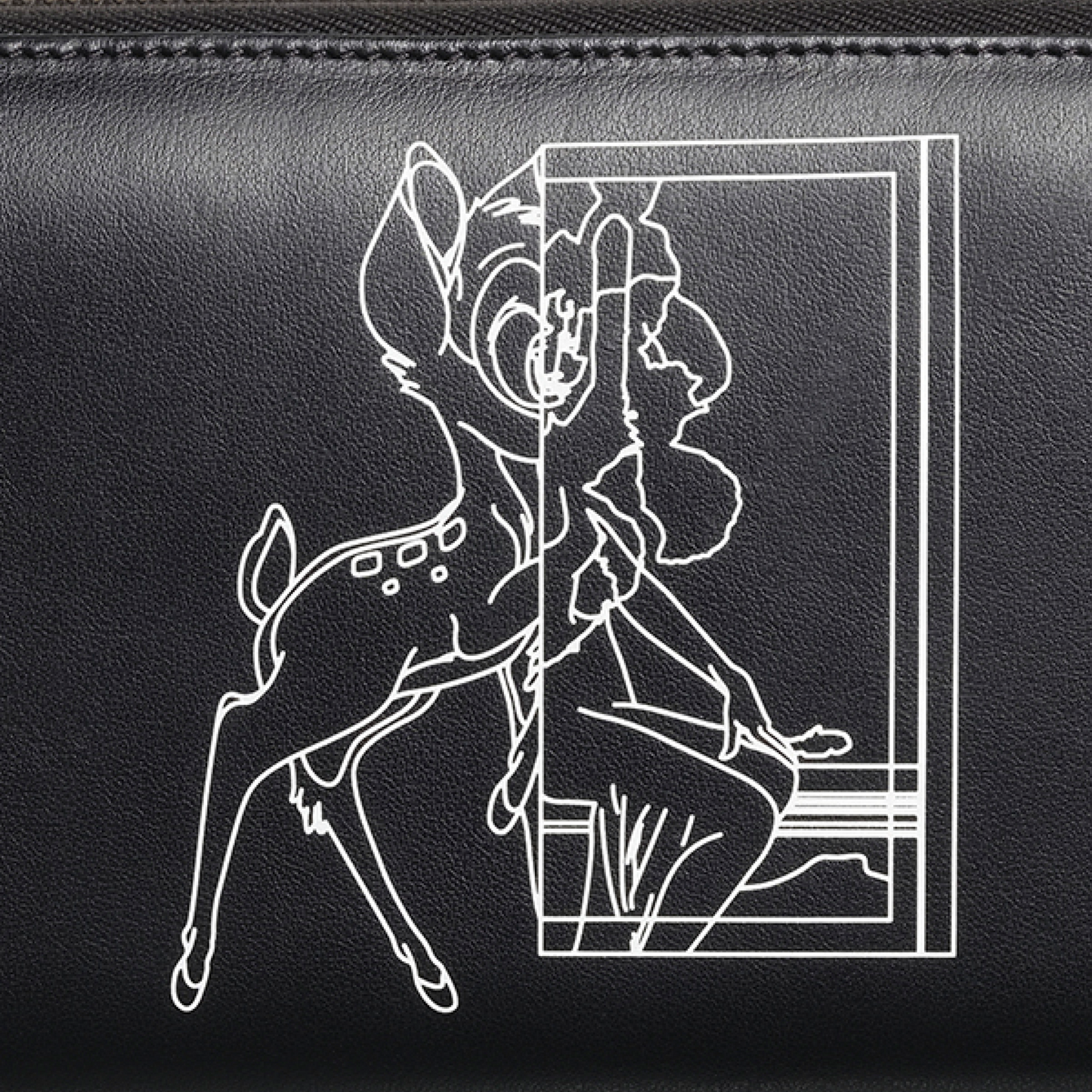 Iconic Bambi Zip Wallet in Black