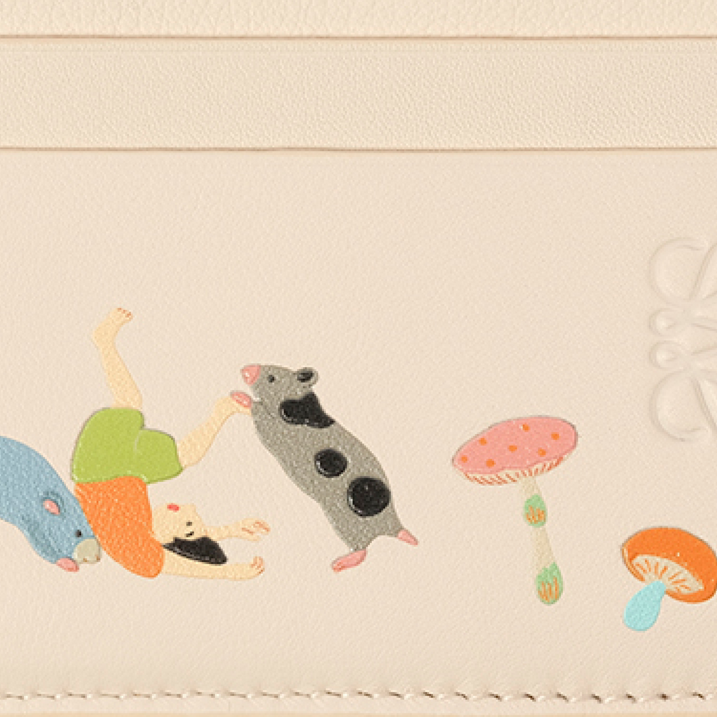 Hamster Plain Cardholder in Talc