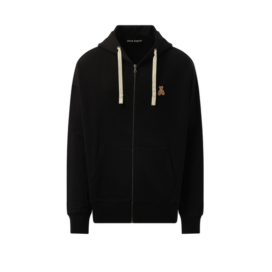 Bear in Mind Zip Hoodie in Black/Brown