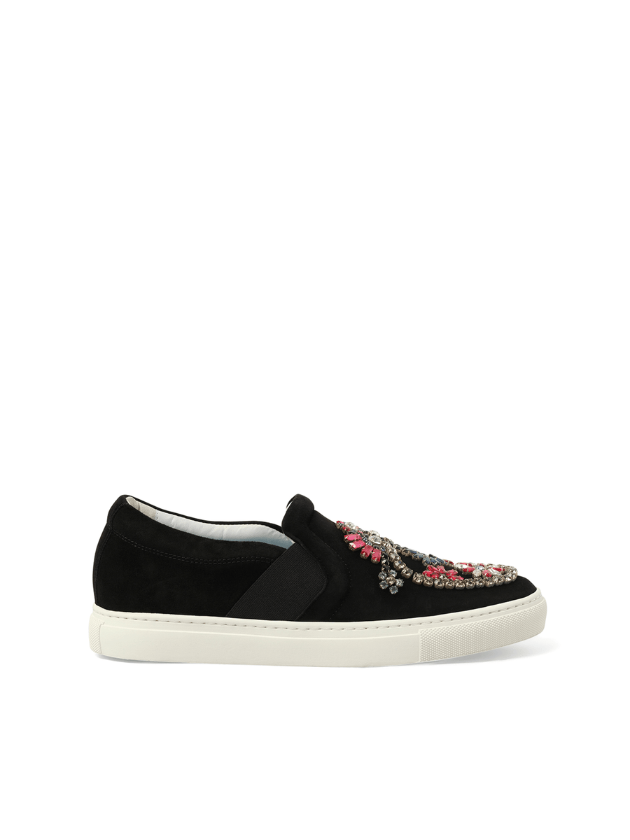 Emb Slip On Sneaker in Black Side View | LANVIN