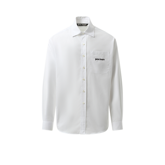 Classic Long Sleeve Logo Shirt in White/Black