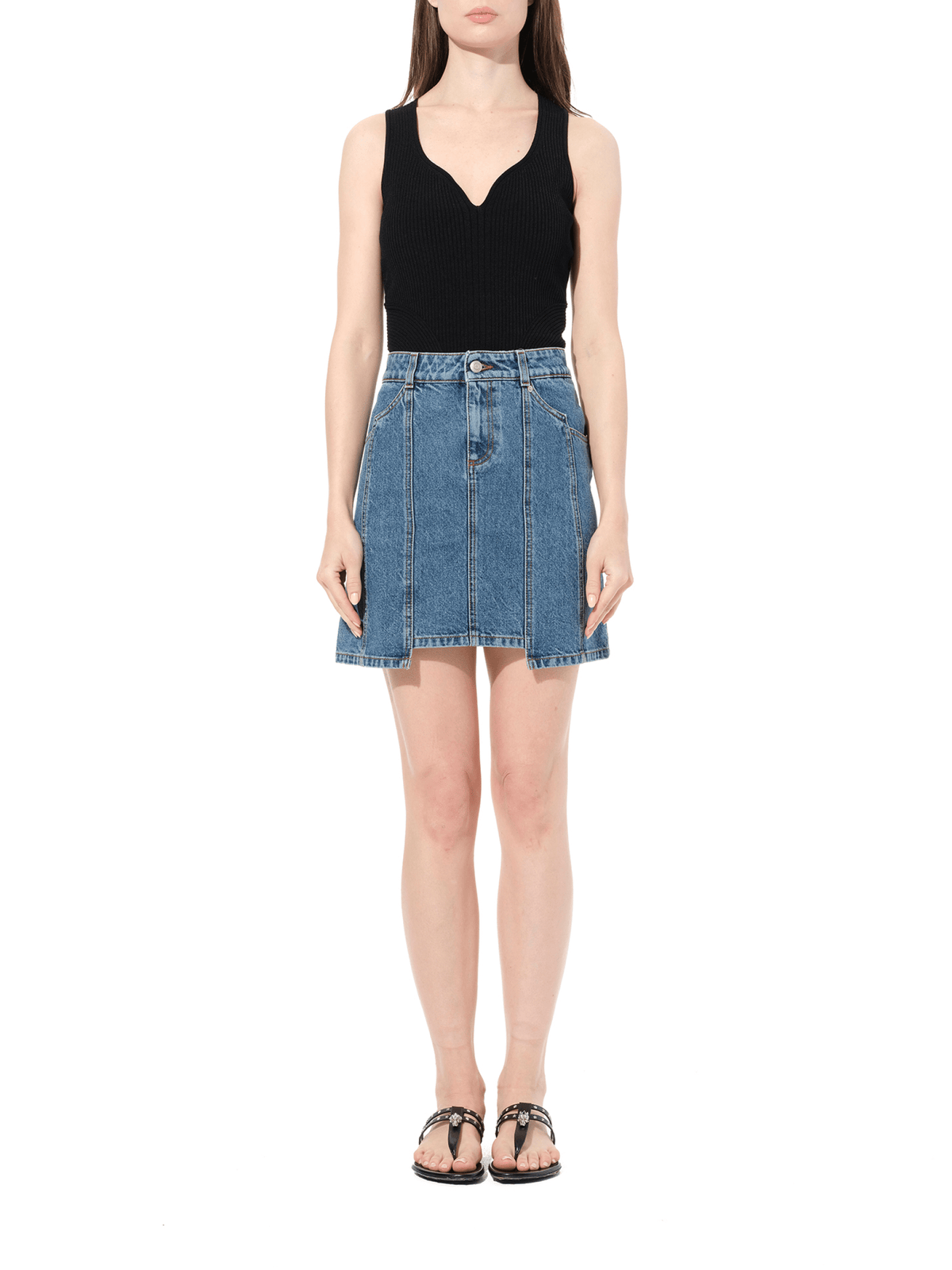 Mini Denim Skirt in Blue