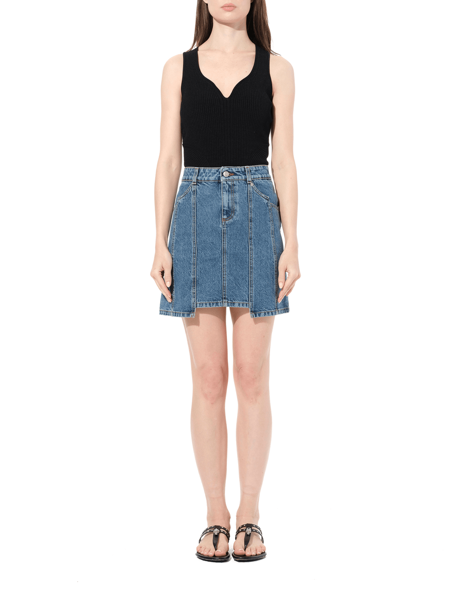 Mini Denim Skirt in Blue