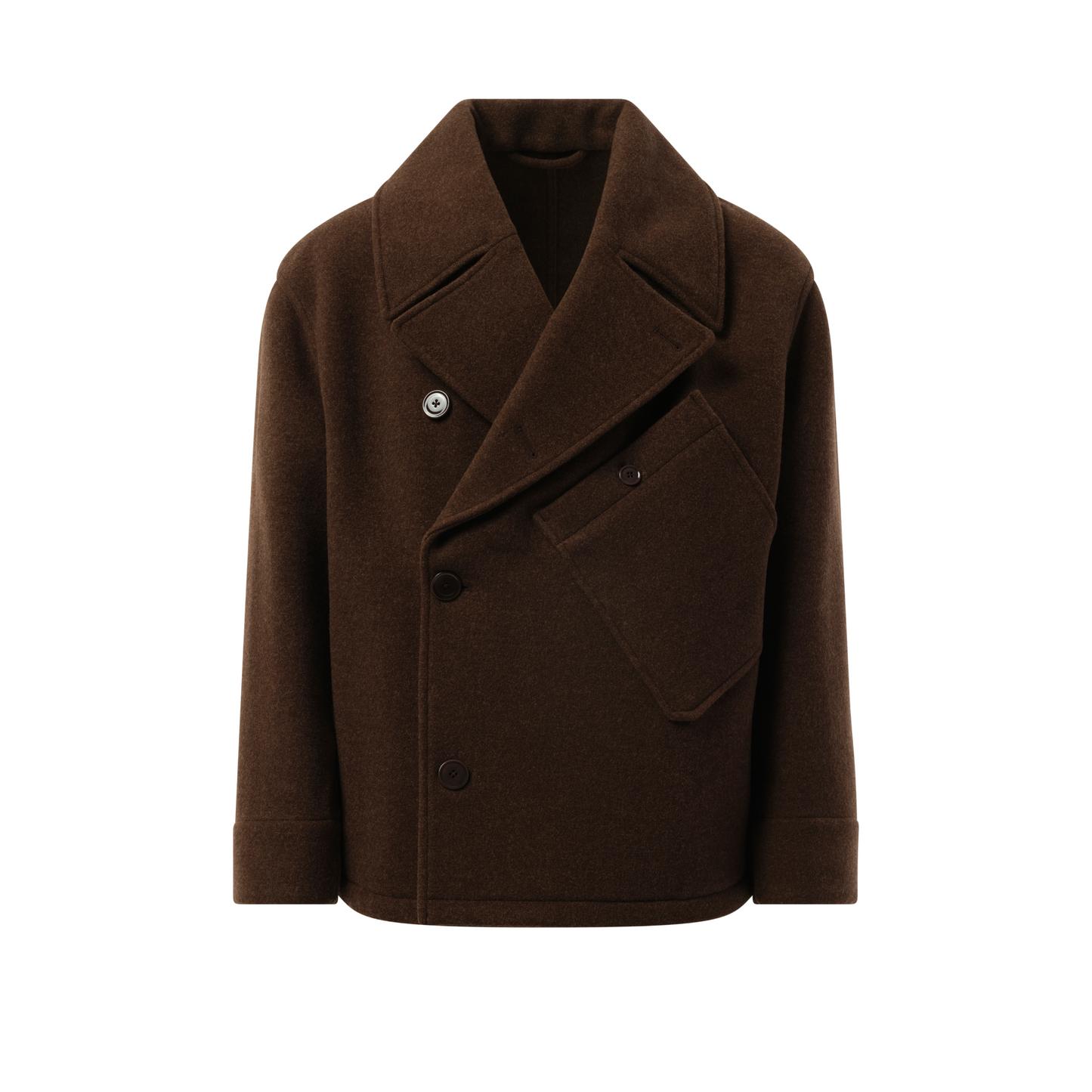 Dispatch Peacoat in Brown Chine