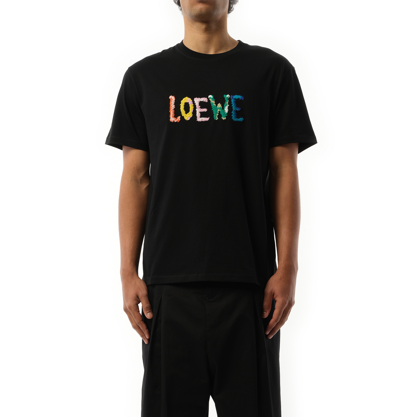 Relaxed Rainbow Logo T-Shirt in Black