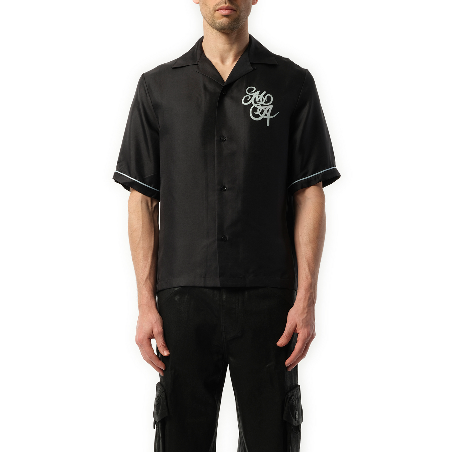 MA Swirl Bowling Shirt in Black