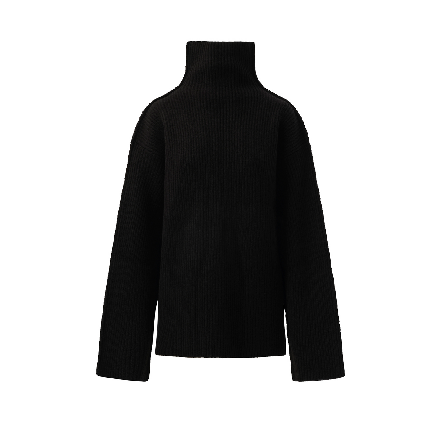 Long Sleeve Turtleneck Sweater in Black