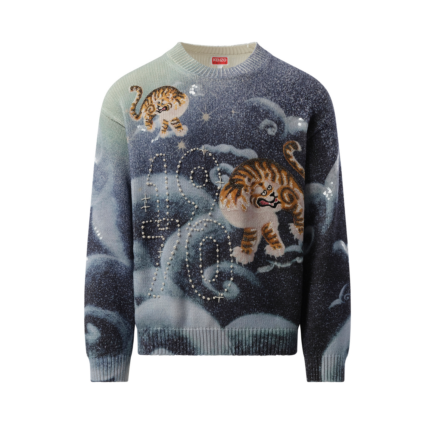 Kenzo Cloud Tiger Sweater in Midnight Blue