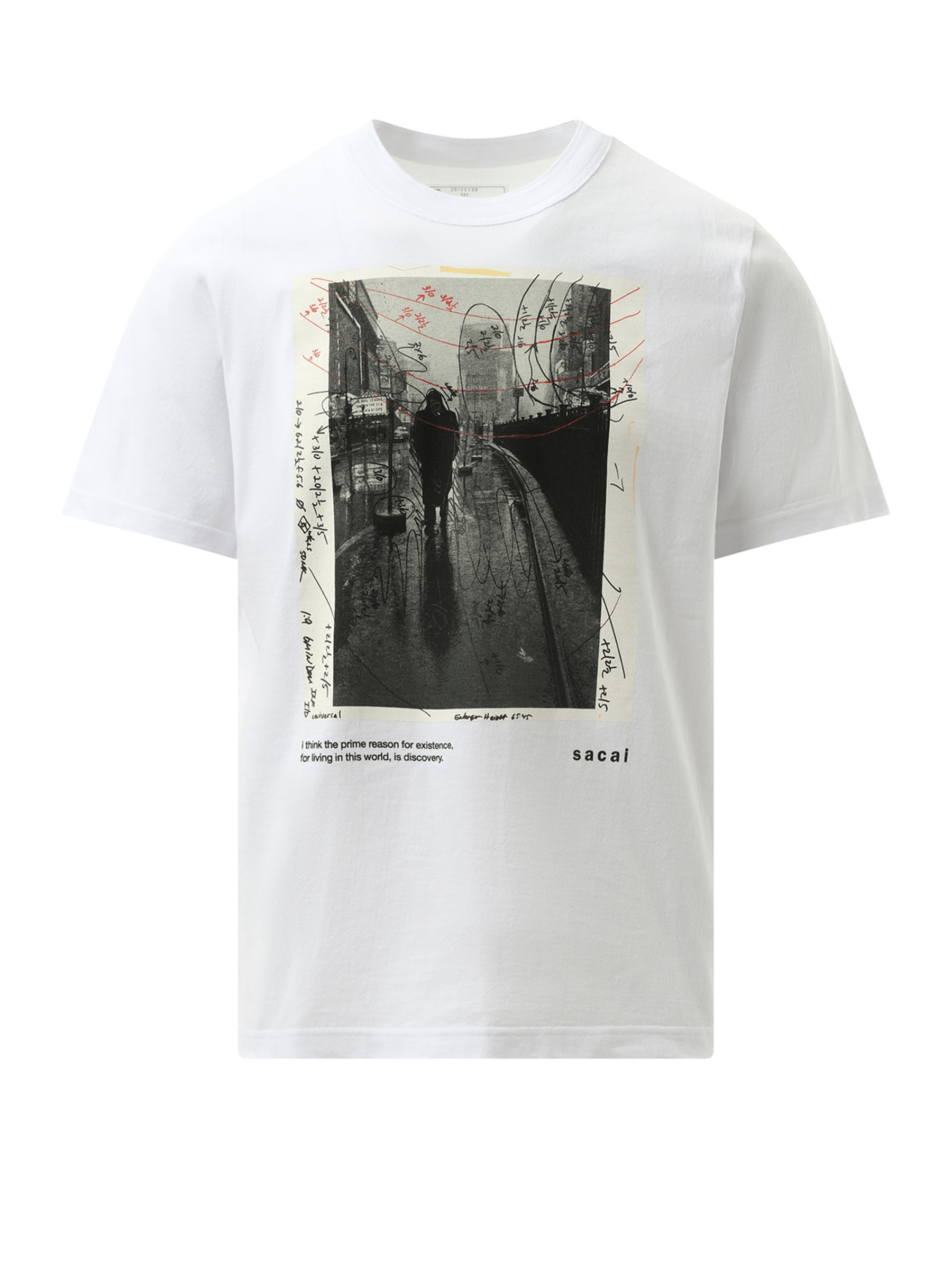 SACAI James Dean Photo T-Shirt in White MARAIS
