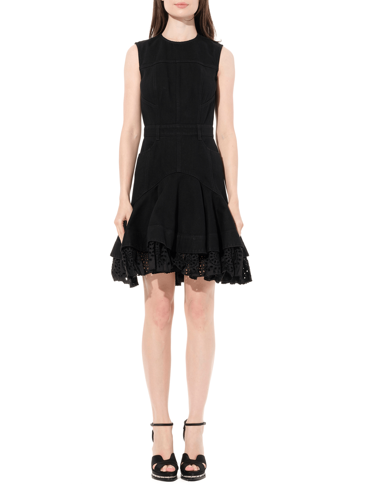 Mini Denim Dress in Black