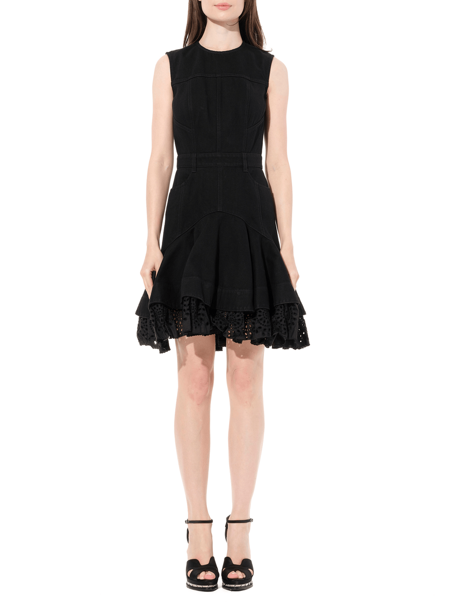 Mini Denim Dress in Black