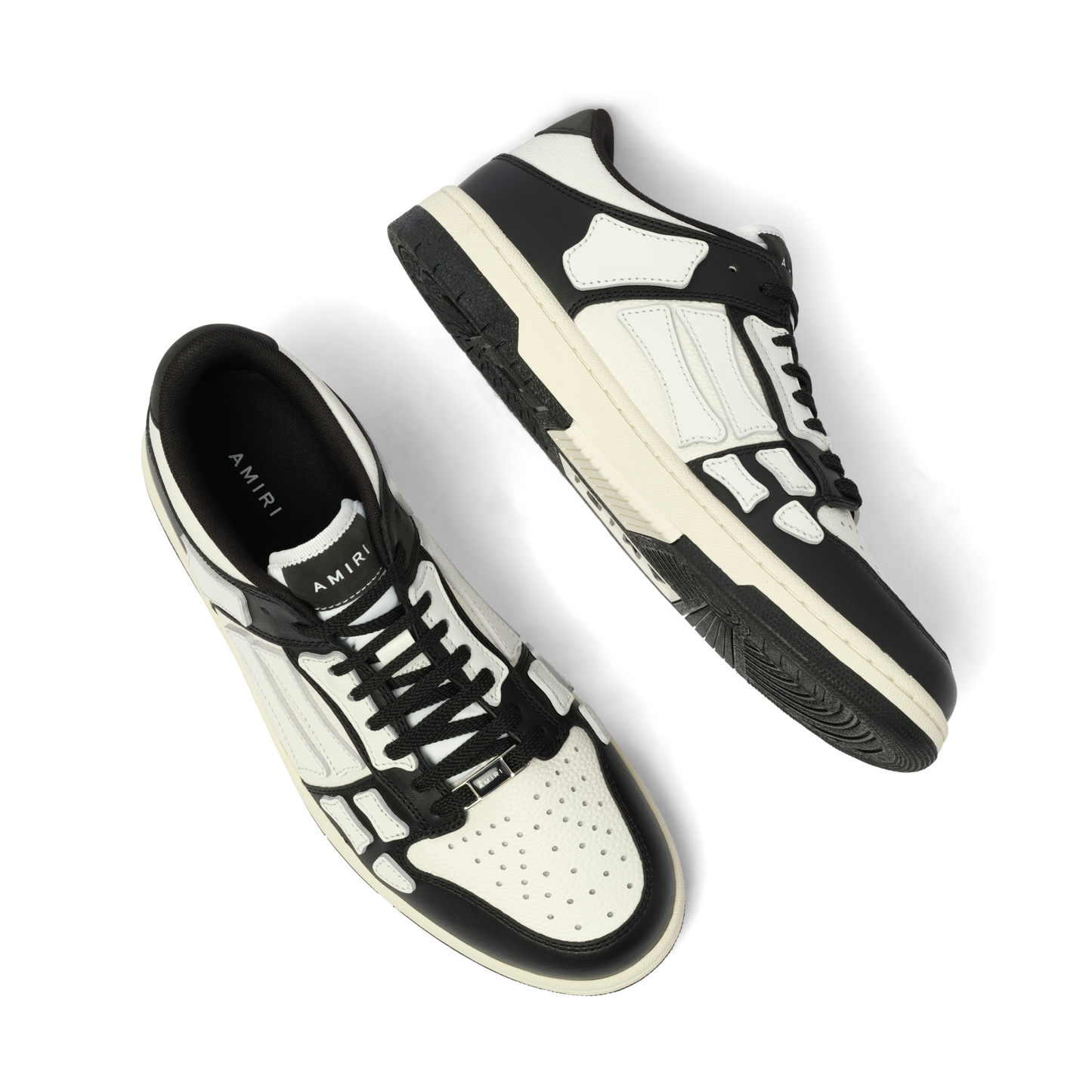 Skeleton Top Low Sneaker in Black/White