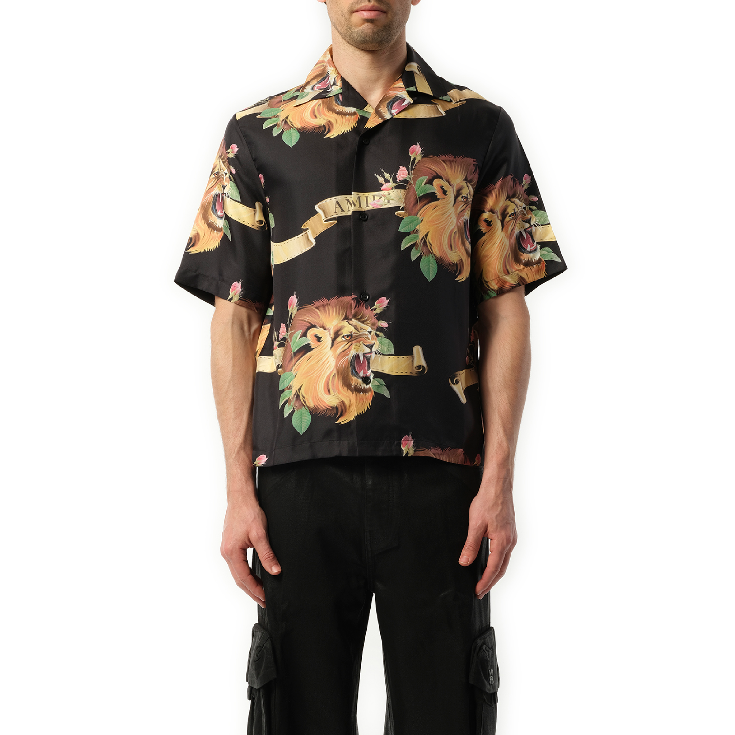 Lion Bowling Shirt in Black