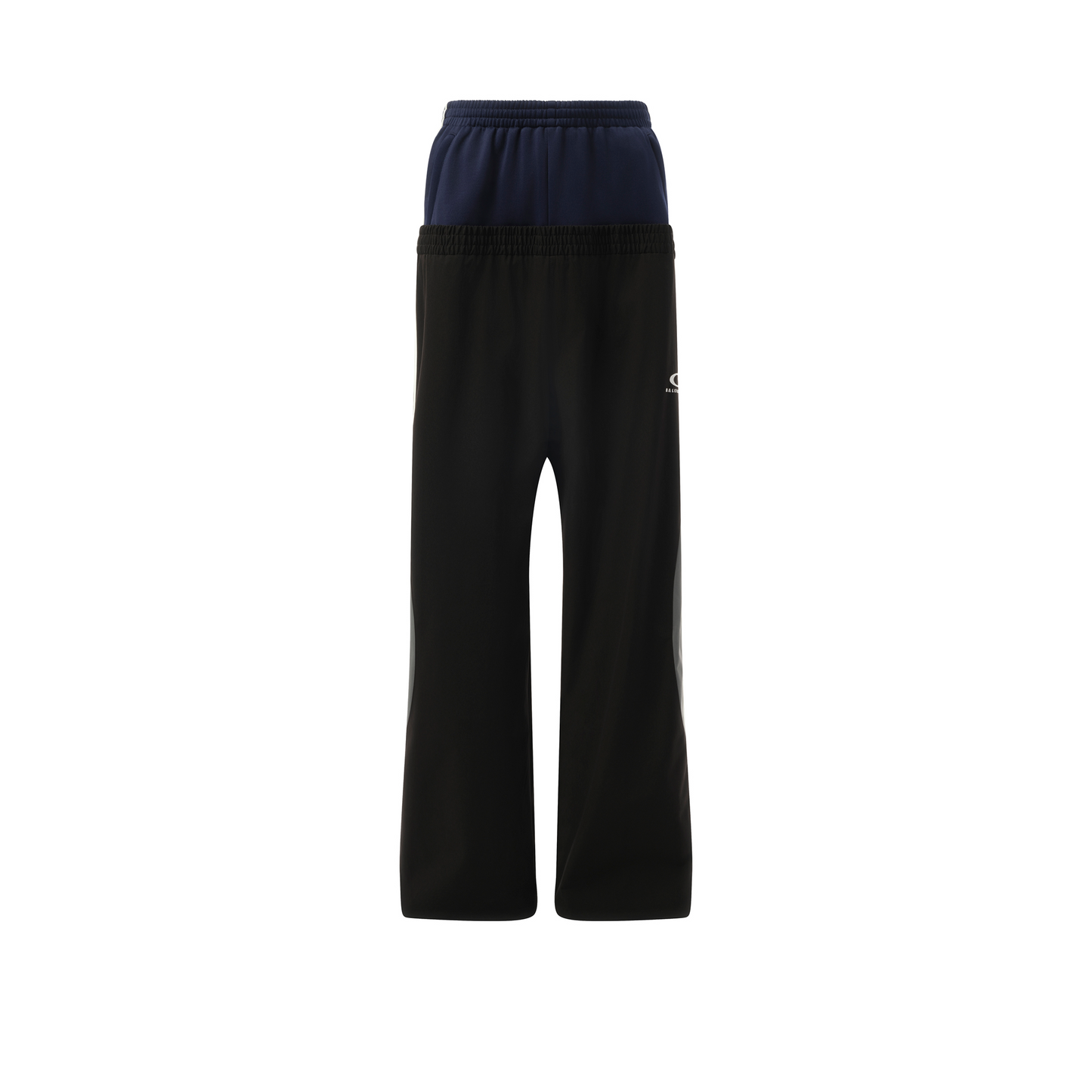 Double Waist Tracksuit Pants in Black/Blue