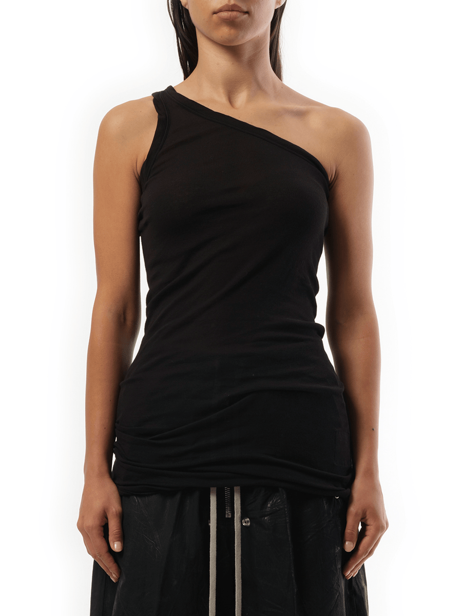 Rick Owens Drkshdw One Shoulder Tank Top in Black