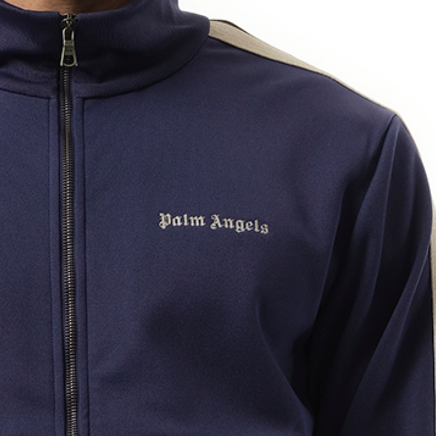 Logo Track Jacket in Navy Blue/Off White