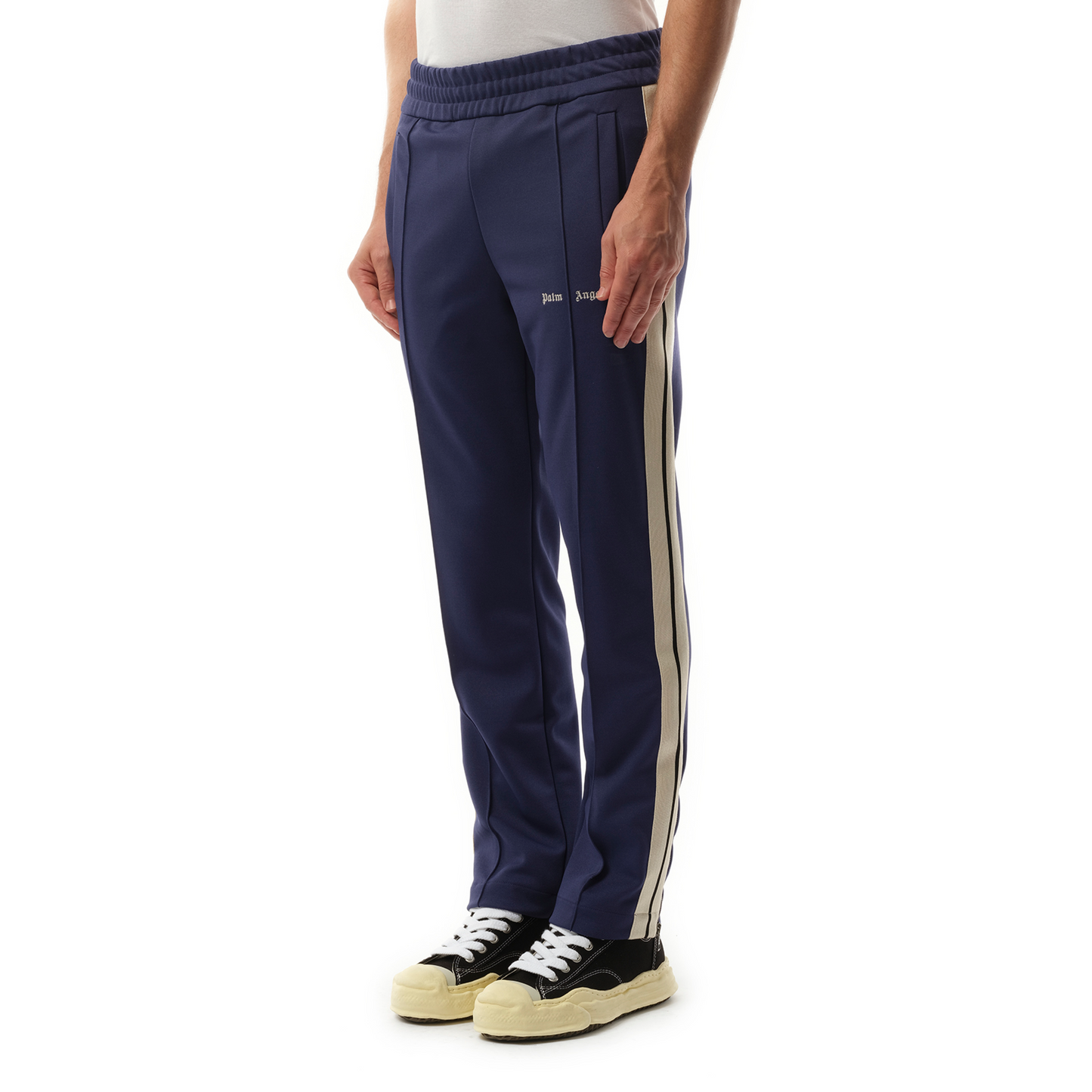 Logo Track Pants in Navy Blue/Off White