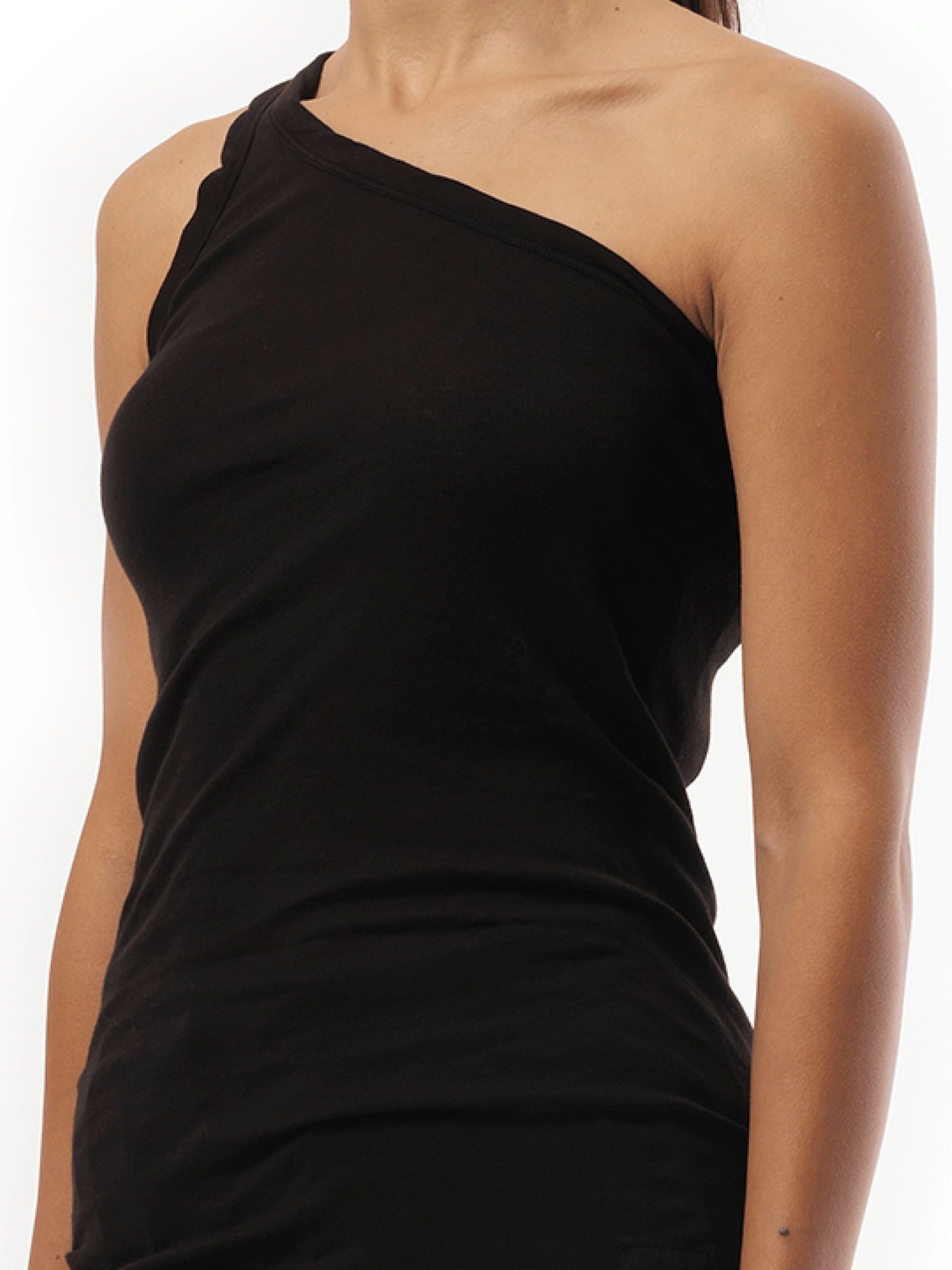 Rick Owens Drkshdw One Shoulder Tank Top in Black