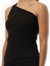 Rick Owens Drkshdw One Shoulder Tank Top in Black