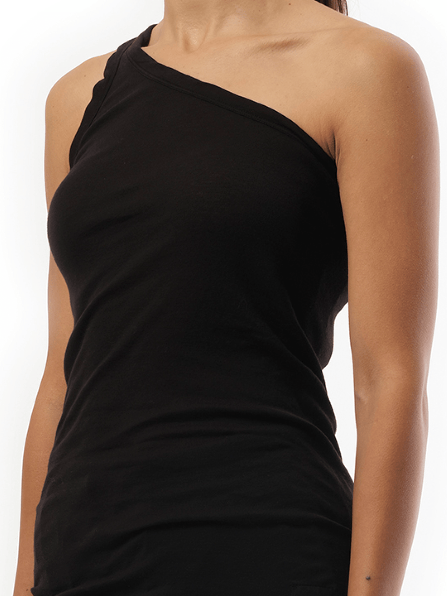 Rick Owens Drkshdw One Shoulder Tank Top in Black