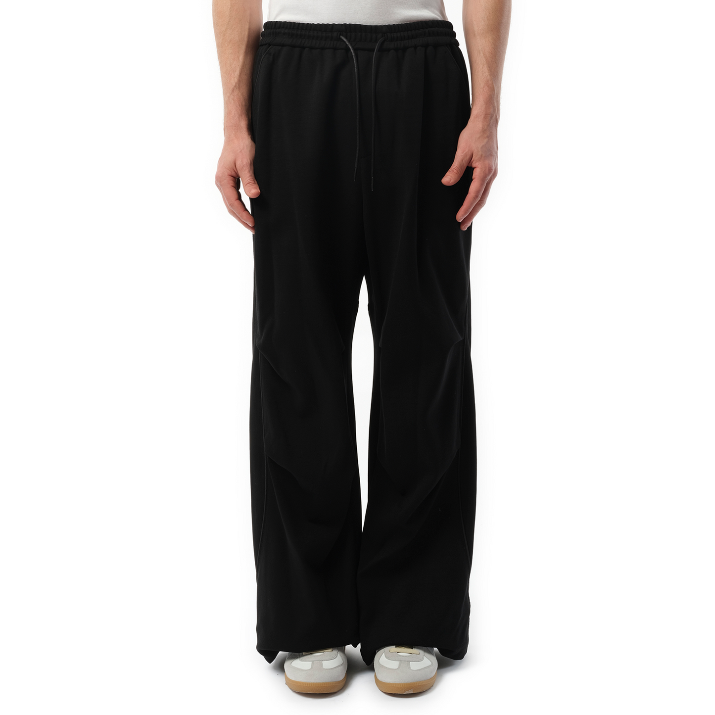 Cotton Piping Track Pants in Black