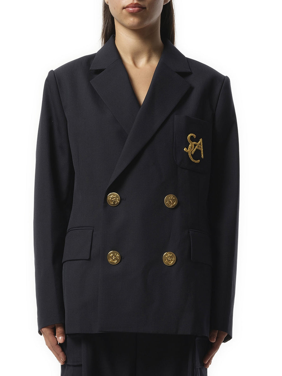 Sacai Emblem Suiting Jacket in Navy