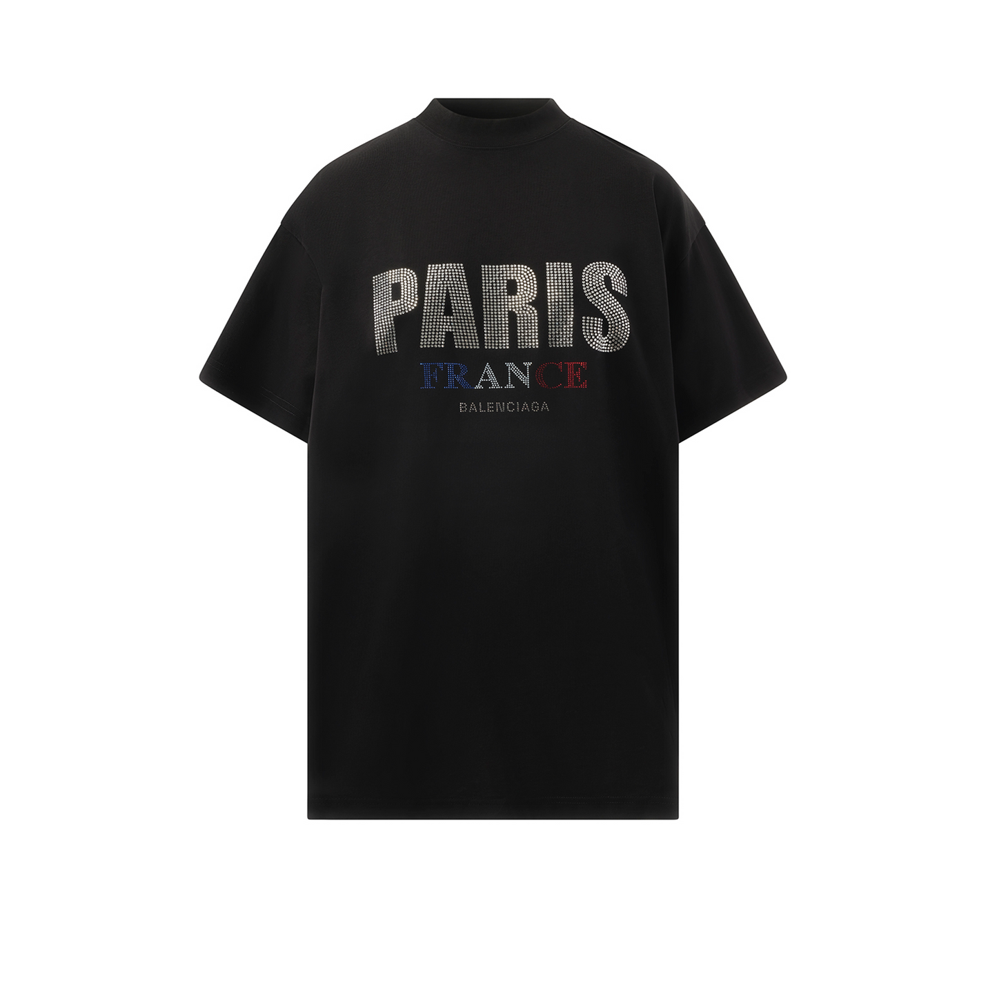 Paris Strass Oversized T-Shirt in Black