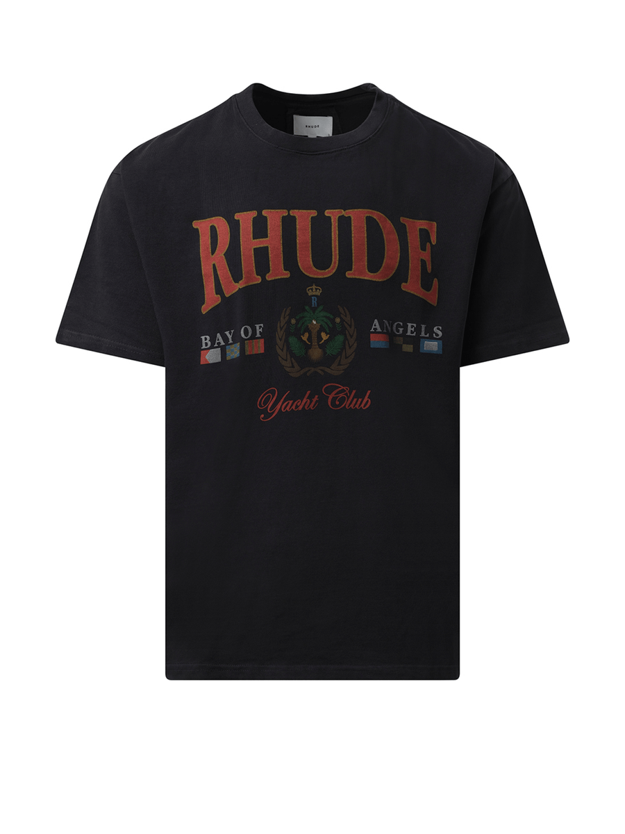 Rhude Bay of Angels Yacht T-Shirt in Vintage Black