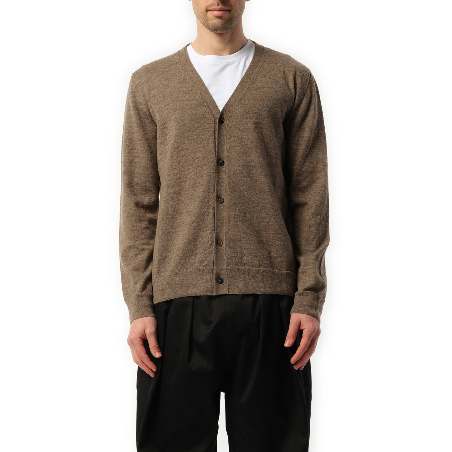 Elbow Patch Knit Cardigan in Walnut