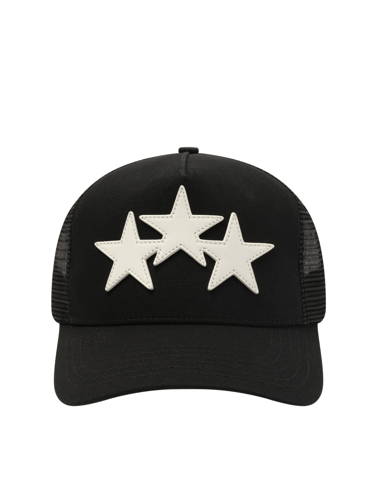 Amiri 3 Star Trucker Hat in Black/White