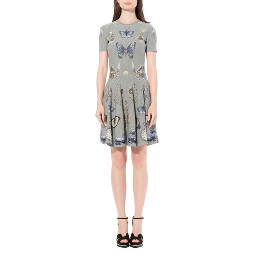 Alexander Mcqueen Mini Jacquard Dress 445432 Q1Vzx