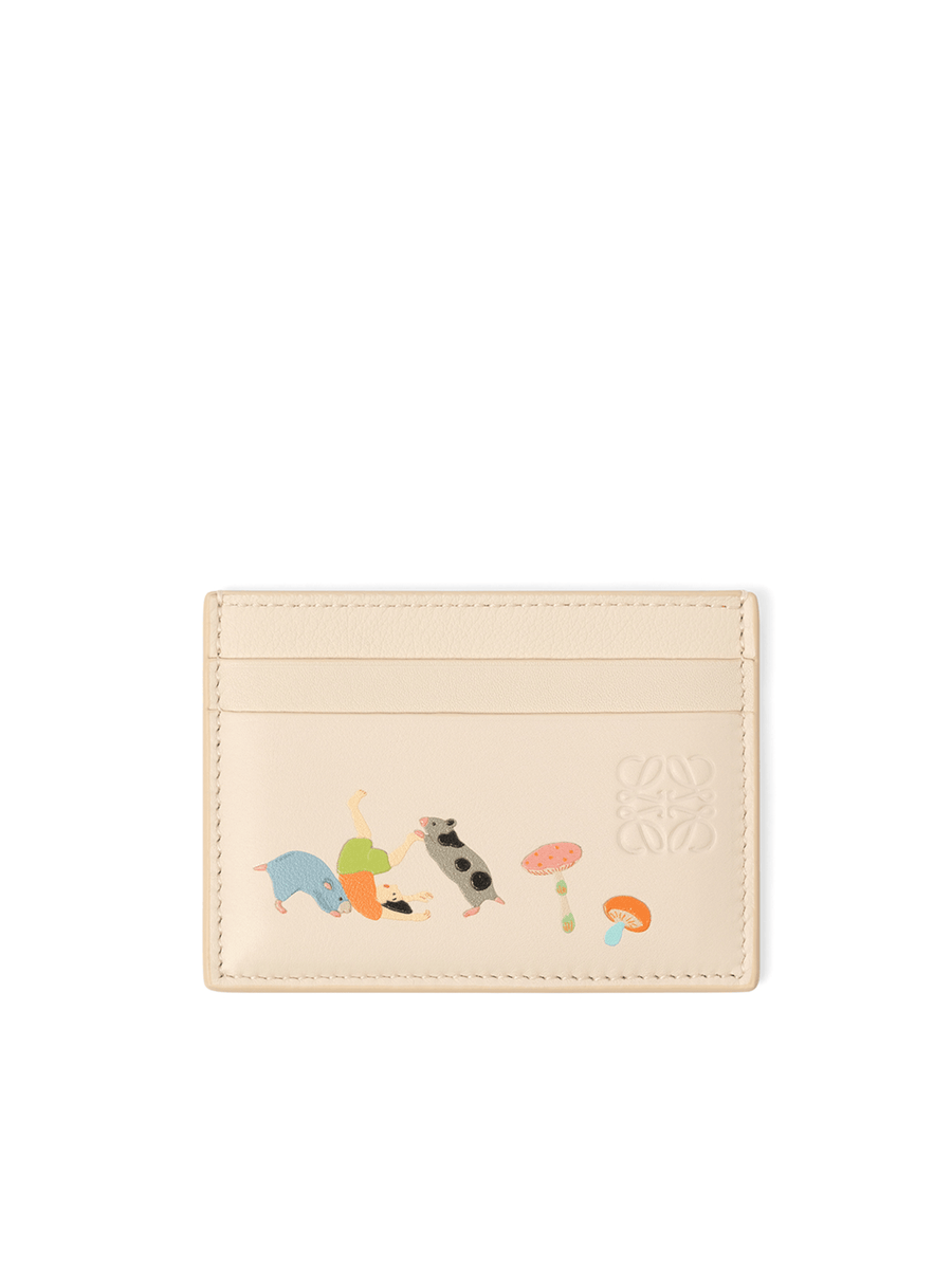 Loewe Hamster Plain Cardholder in Talc