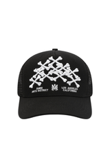 Amiri Bones Stacked Trucker Hat in Black