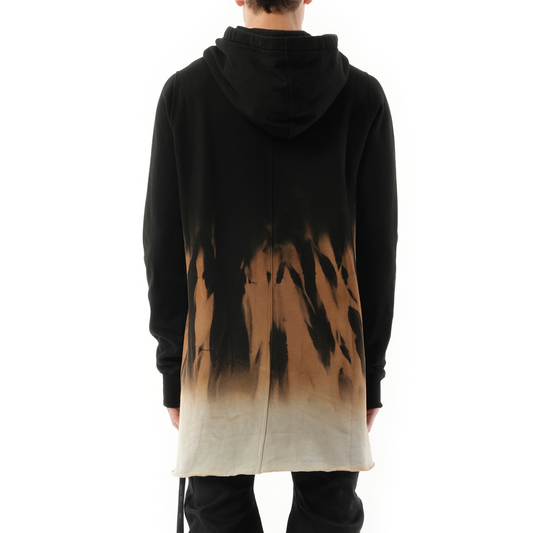 Drawstring Hoodie in Black/Terra