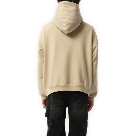 Boucle Letter Logo Hoodie in Beige