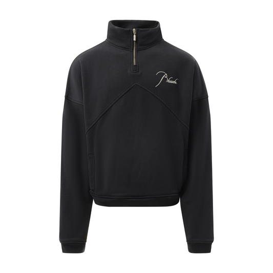 Rhude Quarter Zip Sweatshirt in Vintage Black