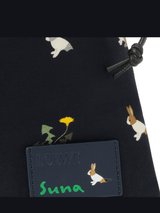 Loewe Bunnies Drawstring Pouch in Deep Navy