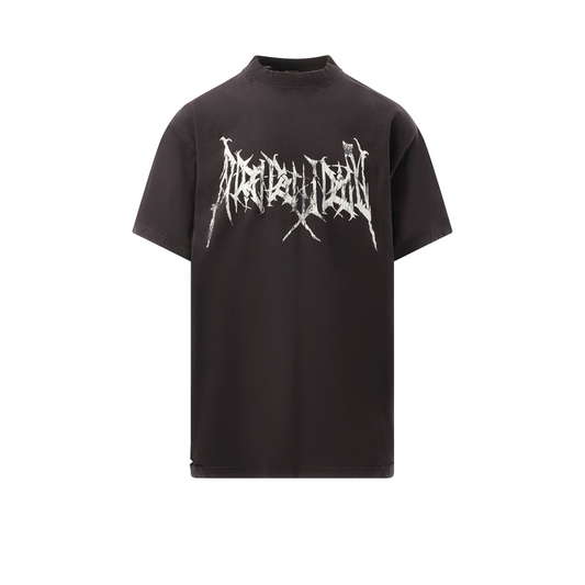 AI Metal Oversized T-Shirt in Washed Black/White