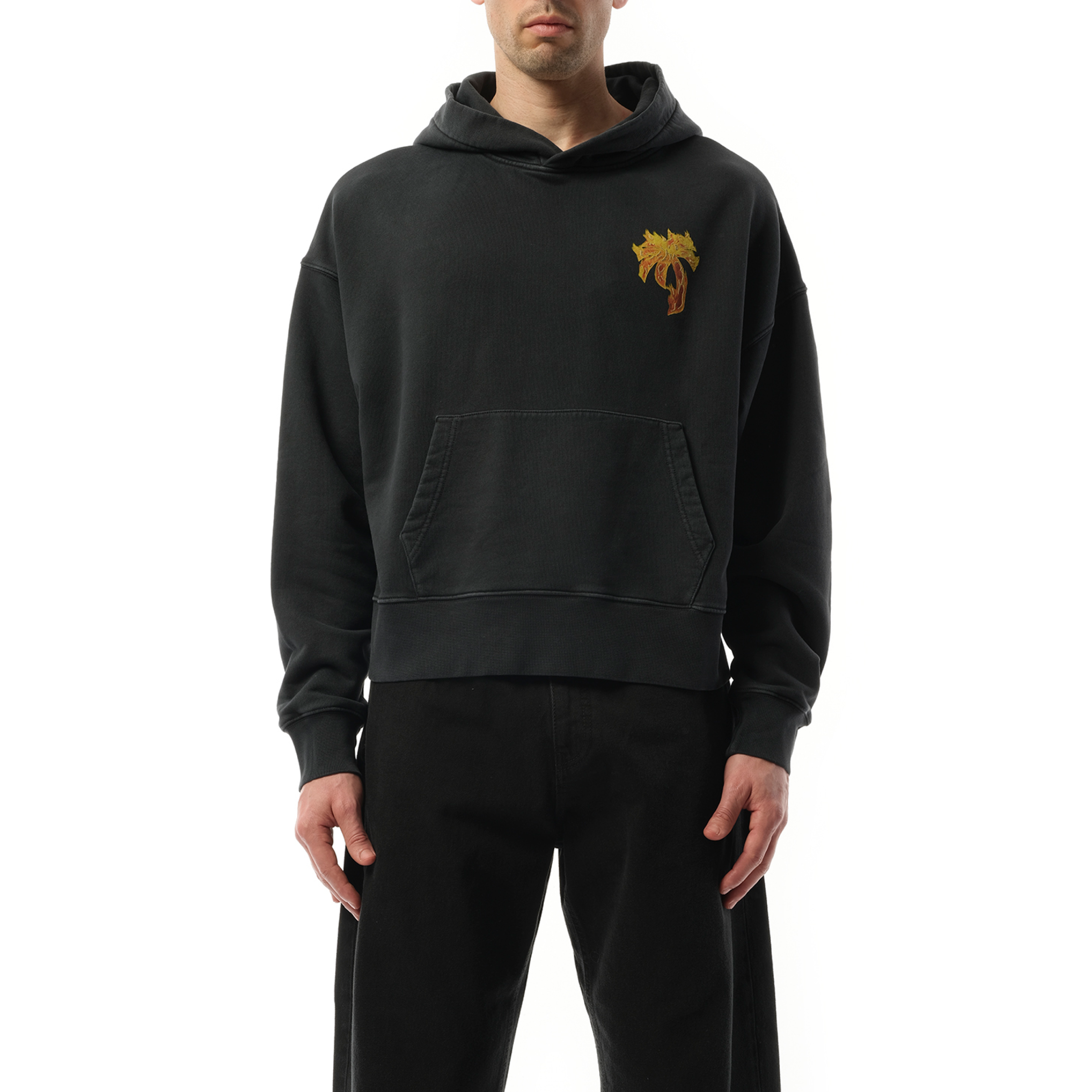 Burning Palm Hoodie in Black/Gold